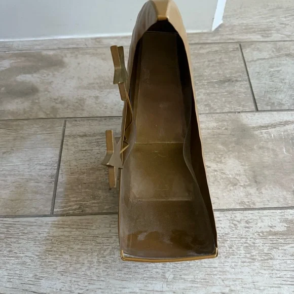 Gold Tone Crescent Moon Decor with Stars planter - Picture 3 of 7